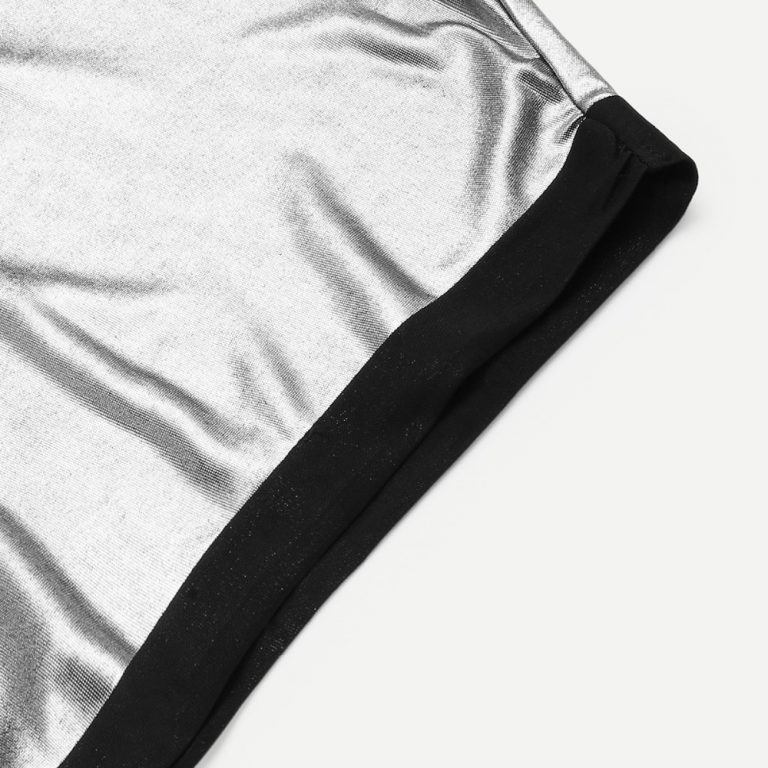 Women Silver Short Sleeve O Neck Regular Fit T-shirt - Image 8