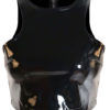 Women Sleeveless Zipper PVC Crop Top