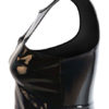 Women Sleeveless Zipper PVC Crop Top - Image 2