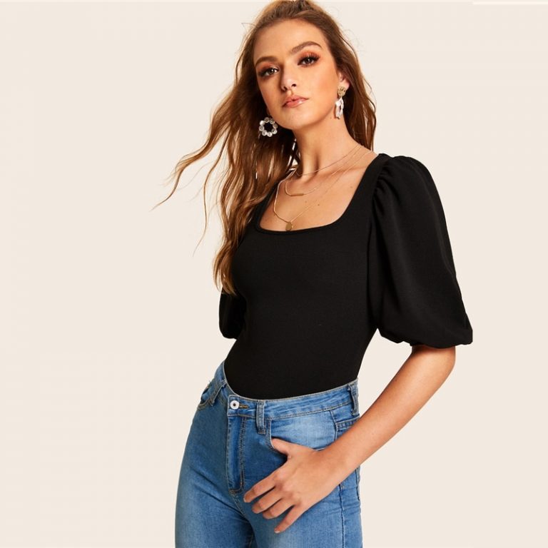 Women Slim Fit Elegant Half Sleeve Solid T shirts - Image 3