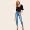 Women Slim Fit Elegant Half Sleeve Solid T shirts - Image 5