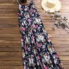 Women Spaghetti Strap Floral Printed Summer Long Maxi Dresses - Image 2