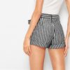 Women Striped Casual Mid Waist Shorts - Image 2