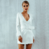 Women Trench Coats Casual Long Sleeve Feathers Sexy Club Party Coats - Image 2