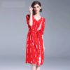 Women elegant Chiffon casual loose dress Striped party dress