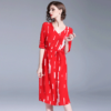 Women elegant Chiffon casual loose dress Striped party dress - Image 2