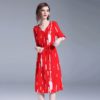 Women elegant Chiffon casual loose dress Striped party dress - Image 3