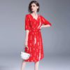 Women elegant Chiffon casual loose dress Striped party dress - Image 4