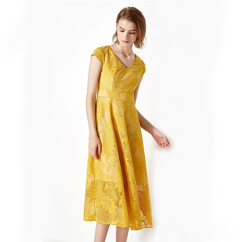 Women elegant lace print Vestidos long party dress - Image 2