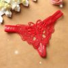 Women embroidered Hollow out butterfly Sexy Low Waist Thongs - Image 8