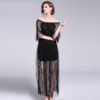 Women mesh elegant sexy lace long party dress - Image 3