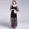 Women mesh elegant sexy lace long party dress - Image 4