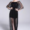 Women mesh elegant sexy lace long party dress - Image 5