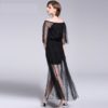 Women mesh elegant sexy lace long party dress - Image 6