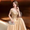 Women off the shoulder sexy embroidery fashion party dress - Image 3