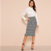 Women Elegant Casual High Waist Straight Long Skirt - Image 3