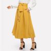 Womens Elegant Casual Long A Line Plain Skirt - Image 2