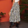 Womens Mid Waist Casual Vacation Sexy Flared Long Skirt - Image 2