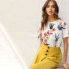 Women Shirts Short Sleeve Casual Basic Street wear Pullovers White T Shirt