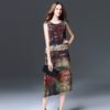 Women's fat mm hand-painted landscape painting chiffon Plus size Dress - Image 3