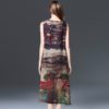 Women's fat mm hand-painted landscape painting chiffon Plus size Dress - Image 6
