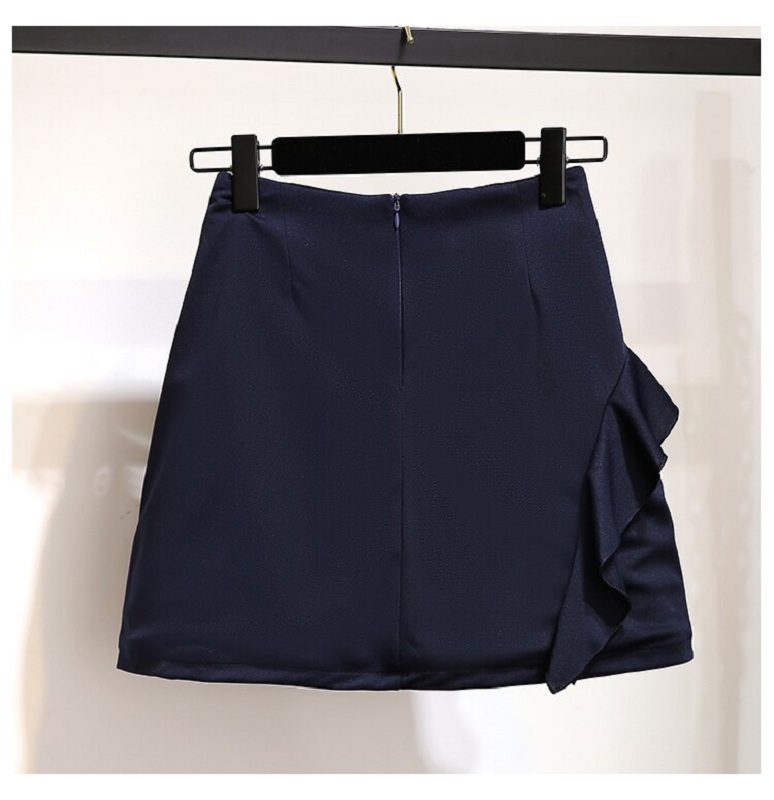 women's sets sexy one shoulder white ruffles chiffon tops flower embroidery mini skirt - Image 5