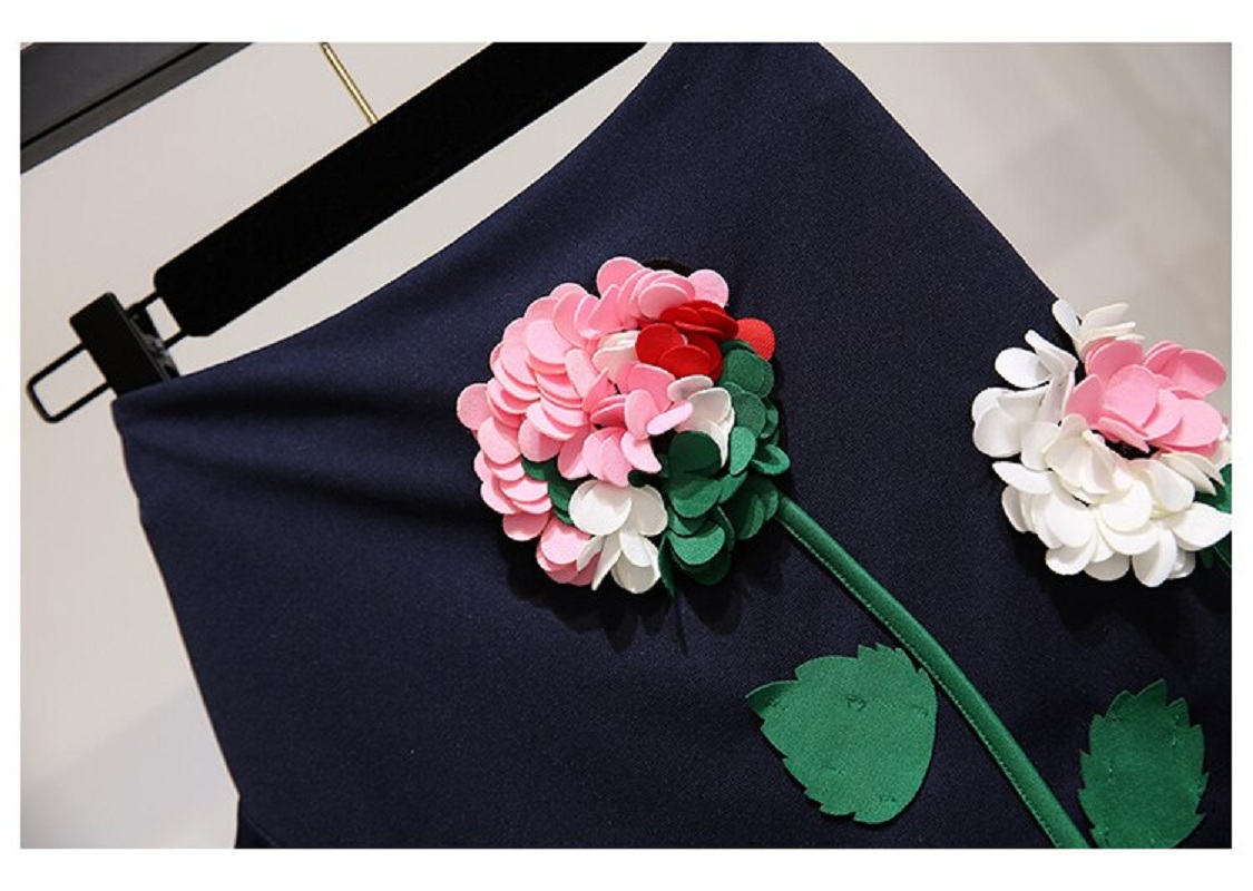 women's sets sexy one shoulder white ruffles chiffon tops flower embroidery mini skirt - Image 7
