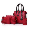 4 PCS Women Faux Leather Handbags Vintage Multi-function Crossbody Bags - Image 9