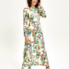 Animal Print Jewel Neck Floor Length Maxi Dress - Image 2