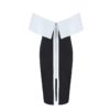 Bandage Sexy Slash Neck Bodycon Celebrity Dress - Image 4