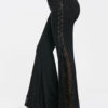 Black Flared Pants Lace Up Bell Bottom Trousers - Image 2