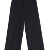 Black Wide Leg Cropped Pants Trousers For Women - Image 4