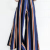 Blue Wide Leg Pants Women's High Waist Drawstring Split Casual Pants - Image 2