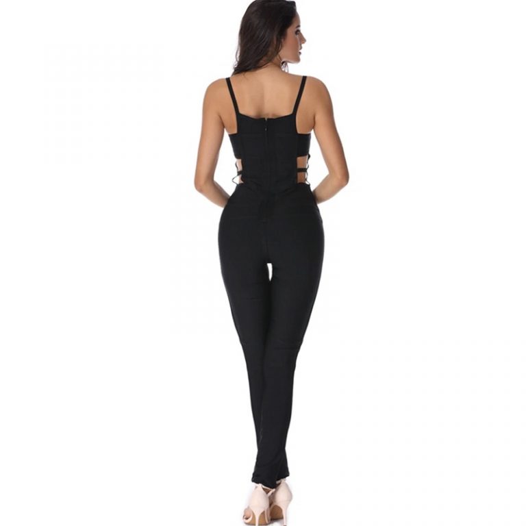 Bodycon Runway Long Bandage Jumpsuit Sexy Celebrity Bodysuits - Image 4