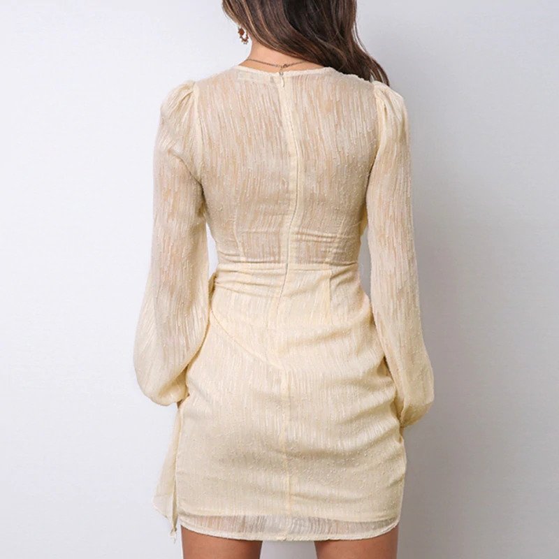 Bow Ruffles Ruched Party Dress - Image 4