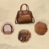 Brenice Women Genuine Leather Vintage Boston Bag Handbag Crossbody Bag - Image 10