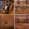 Brenice Women Genuine Leather Vintage Boston Bag Handbag Crossbody Bag - Image 12