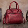 Brenice Women Genuine Leather Vintage Boston Bag Handbag Crossbody Bag - Image 15