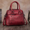 Brenice Women Genuine Leather Vintage Boston Bag Handbag Crossbody Bag - Image 2