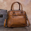 Brenice Women Genuine Leather Vintage Boston Bag Handbag Crossbody Bag - Image 7