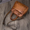 Brenice Women Genuine Leather Vintage Boston Bag Handbag Crossbody Bag - Image 9