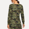 Camo Shift Round Neck Cotton Blend Sweat shirt Dress - Image 3