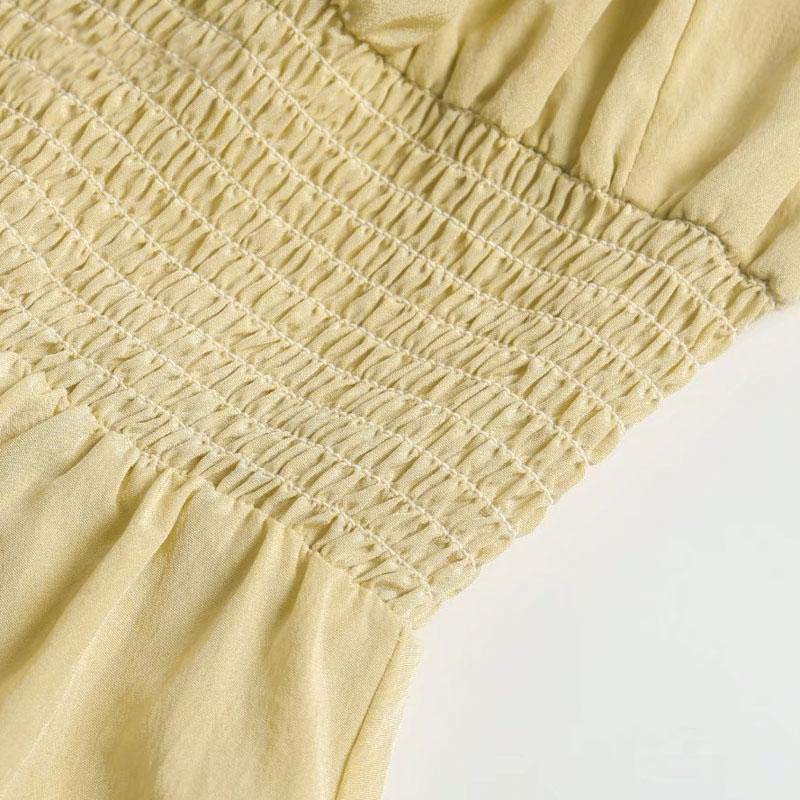 Casual High Waist Lace up Square Collar Mini Dress - Image 10