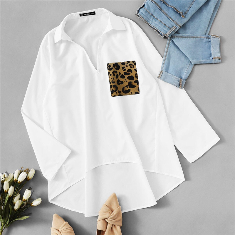 Casual Long Sleeve Ladies Solid Loose Blouses