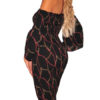 Chain Printed Off The Shoulder Long Sleeves Mini Dress - Image 4