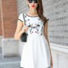 Chiffon Embroidered Flare Dress for Women - Image 2