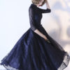 Cocktail High Collar Sash Lace Applique Beaded wedding guest dress