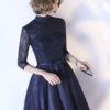 Cocktail High Collar Sash Lace Applique Beaded wedding guest dress - Image 4
