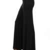 Cotton Black Pants Women's High Rise Ruffled Elastic Wide Leg Pants - Image 2