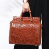 Embossed Flower Handbags Vintage Capacity Bohemian Faux Leather Shoulder Bags - Image 3